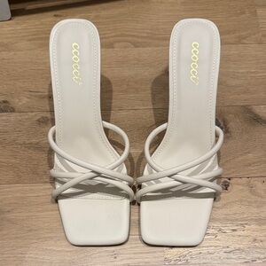 Women's Cream Strappy Heels